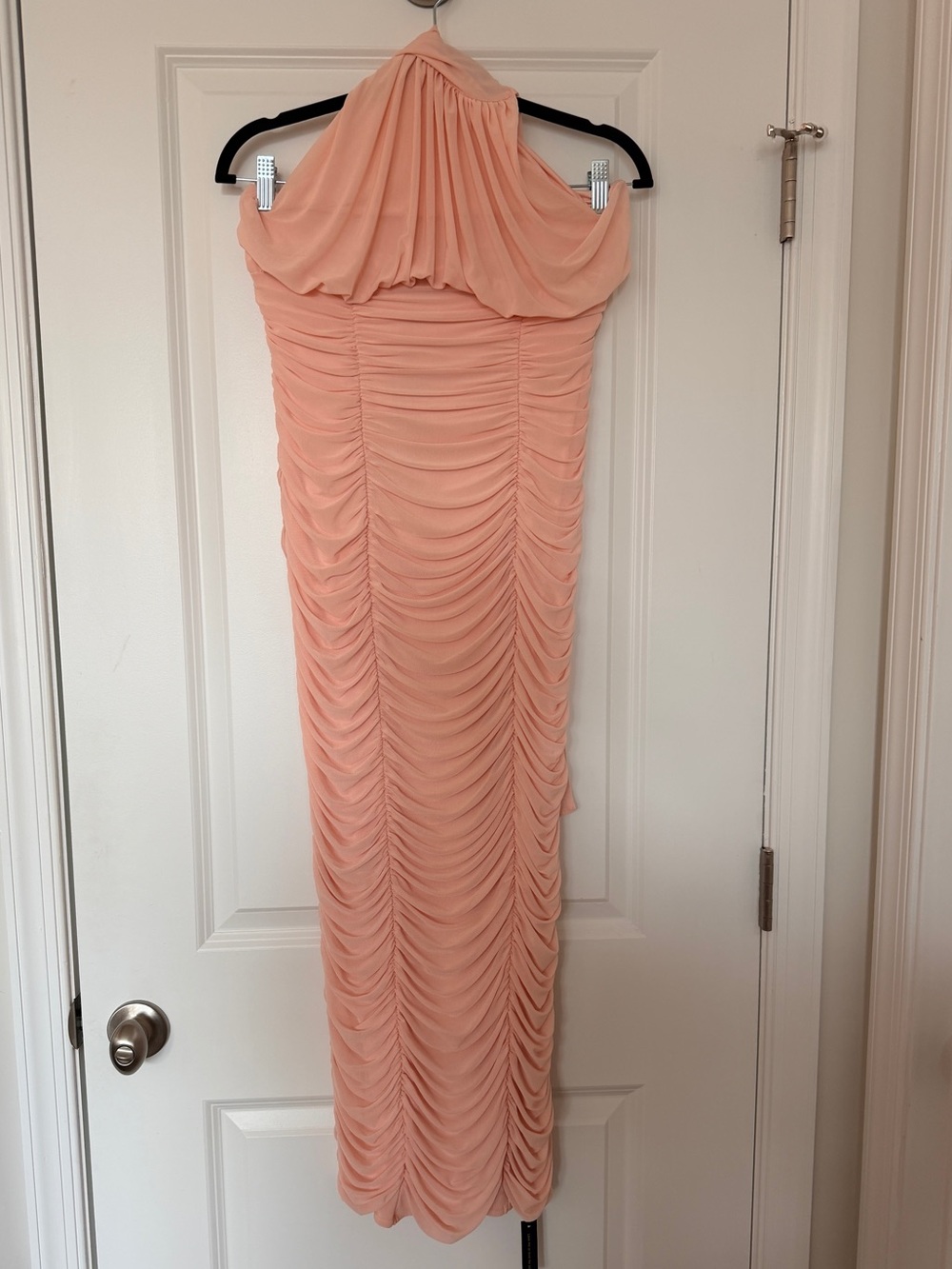 AFRM Sleeveless Halter Ruched Midi Dress in Blush NWT - Picture 4 of 7